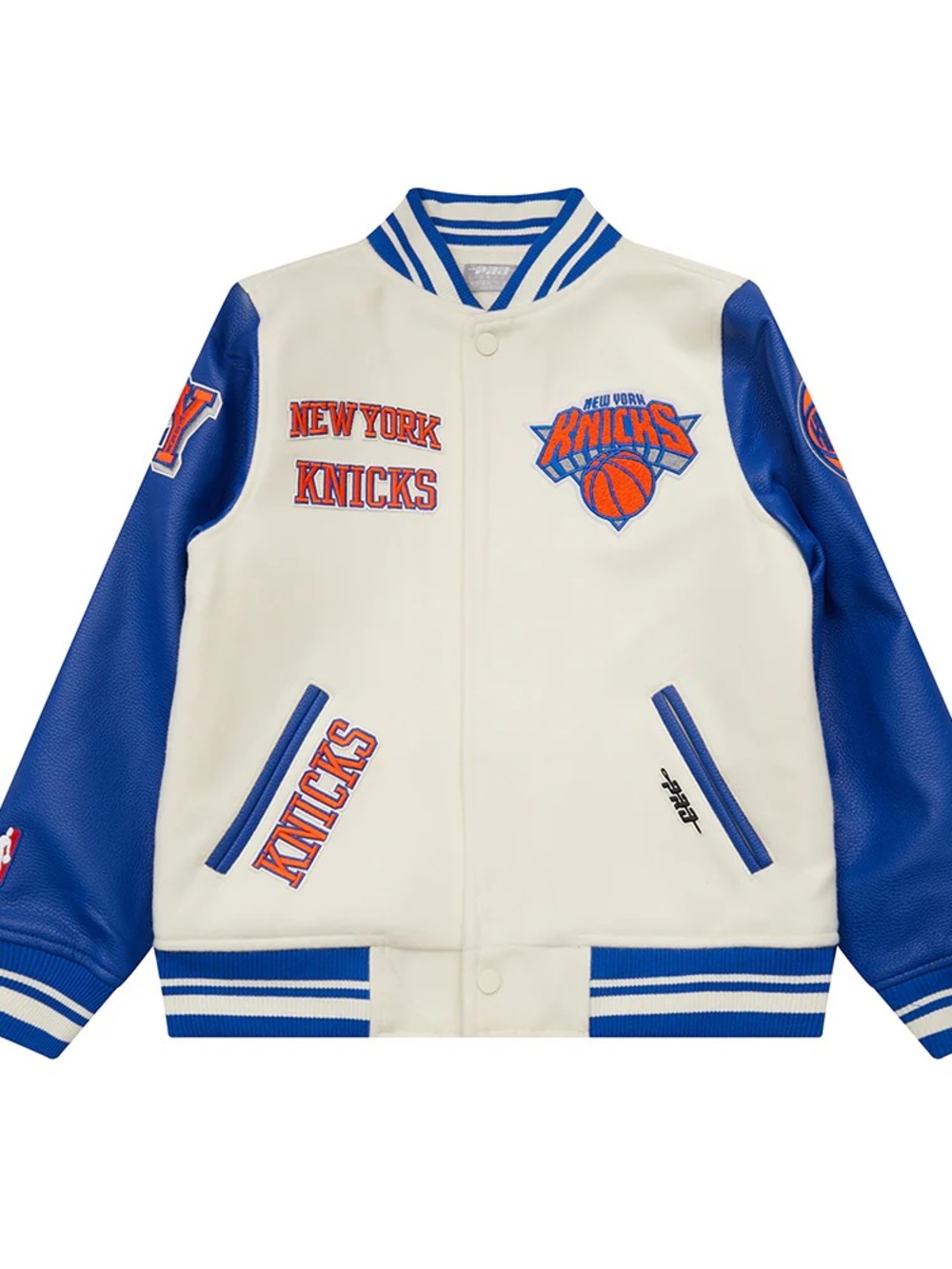 New York Knicks White & Royal Blue Varsity Jacket